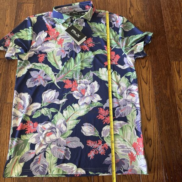 RLX Ralph Lauren Classic Fit Performance Polo Shirt Mens M Hawaiian Floral Golf - Picture 8 of 11